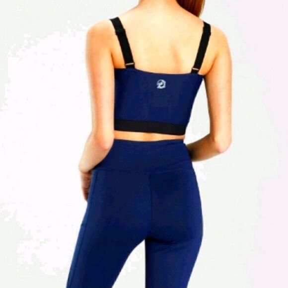 Natori Josie Solstice Asymmetrical Cropped Navy Blue Cami -P - Picture 3 of 5